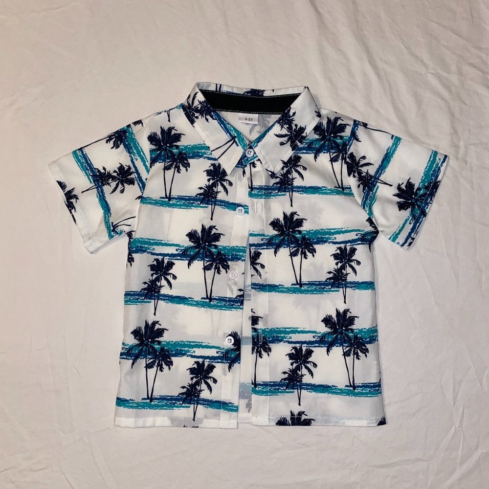 Toddler Boy Palm Tree Button Down - 4T
